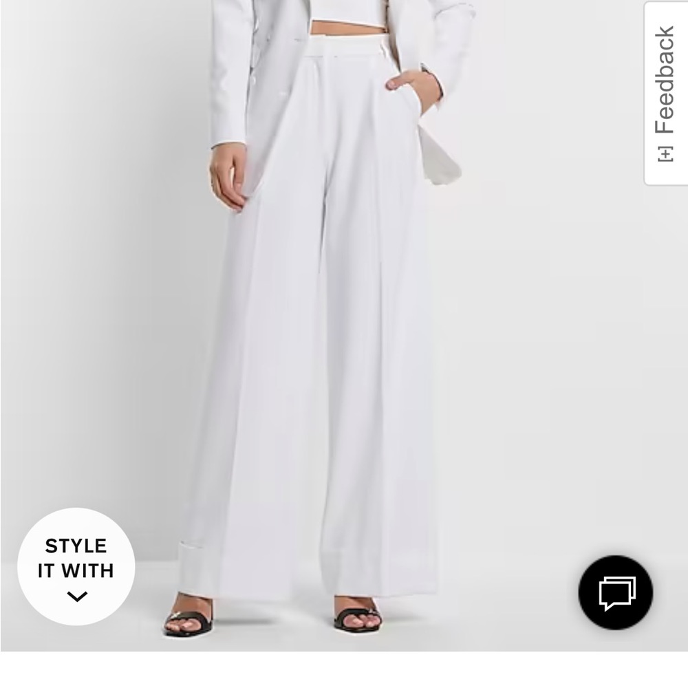 White wide leg slacks